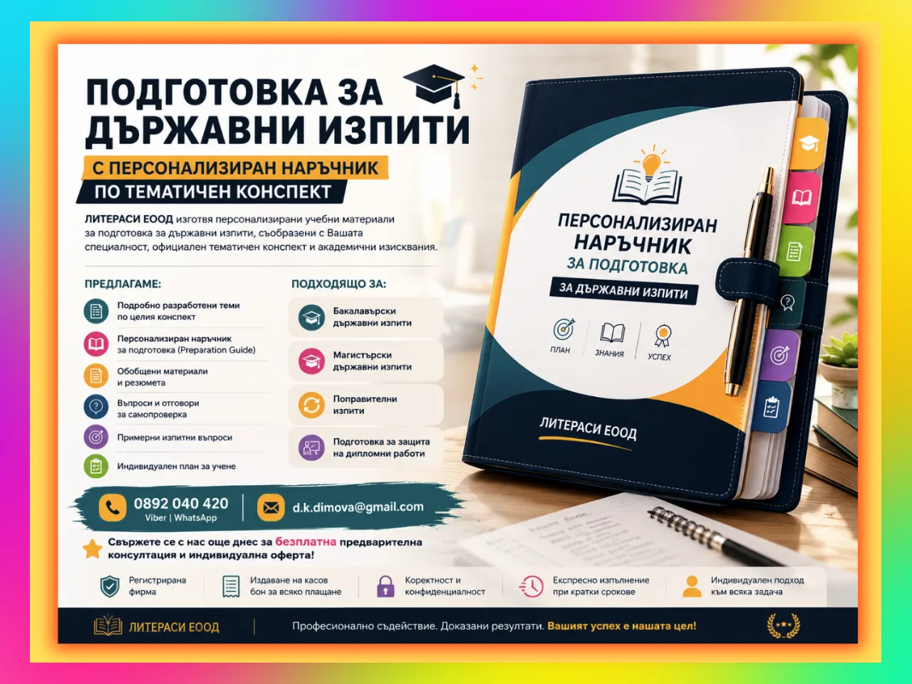 Подготовка за Държавен изпит с Персонализиран наръчник по Тематичен конспект