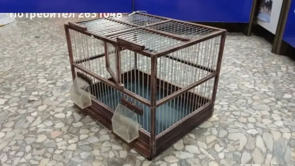 дървена клетка за птици папагали