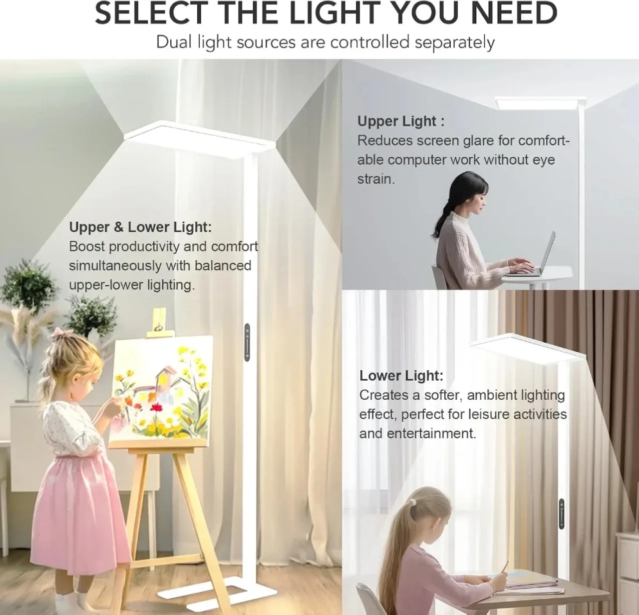 LED лампион LES FLEURS 120W, 10 000 lm, димиране, 195 cm